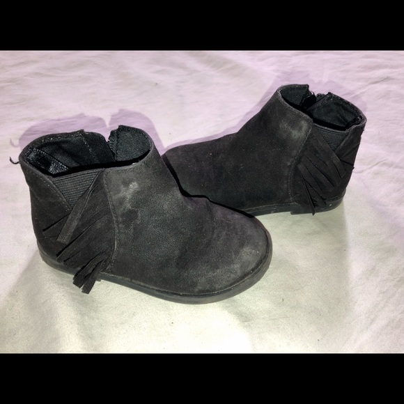 Black suede fringe booties - Picture 6 of 8